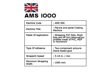 AMS 1000 Denizlik ve Panel Kaplama Makinesi  4